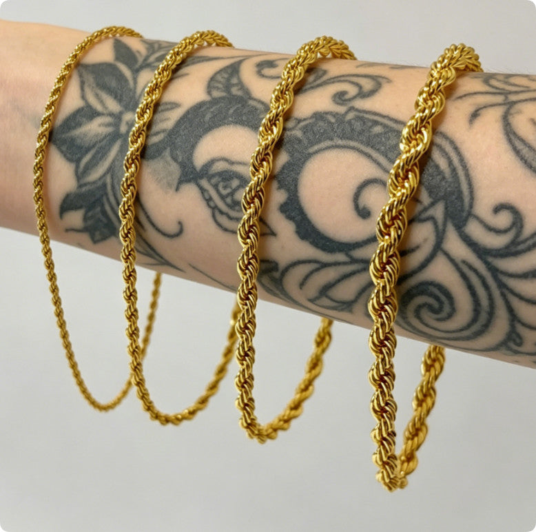 14K Yellow Gold 5mm Solid Diamond Cut Rope Chain Bracelet Link Women Men 8.5"