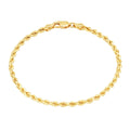 14k Yellow Gold Womens 2mm Diamond Cut Rope Chain Bracelet w Lobster Clasp- 7"